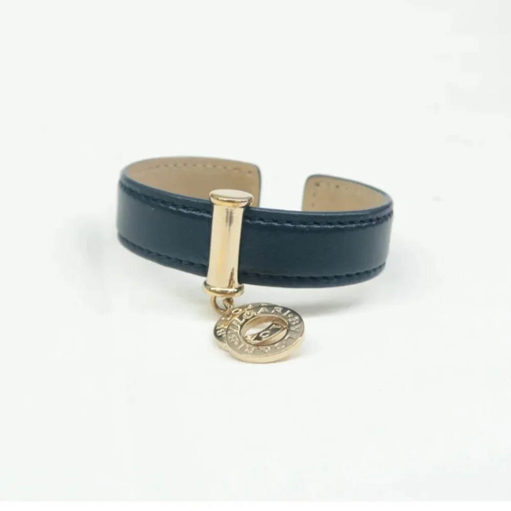 100% Authentic BVLGARI Leather Tag Cuff Bracelet - Picture 9 of 12